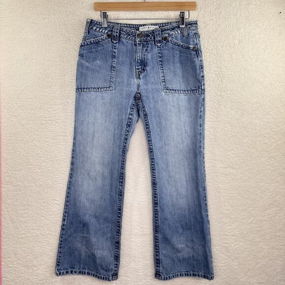 Tommy‎ Hilfiger Jeans Womens 8 Petite Blue Hipster Flare Denim Retro Y2K Style - Picture 1 of 13